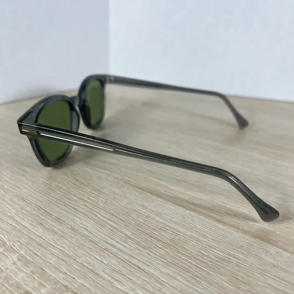 Vintage RARE! American Optical Horn-Rimmed Sunglasses Gray Clear Green Lenses